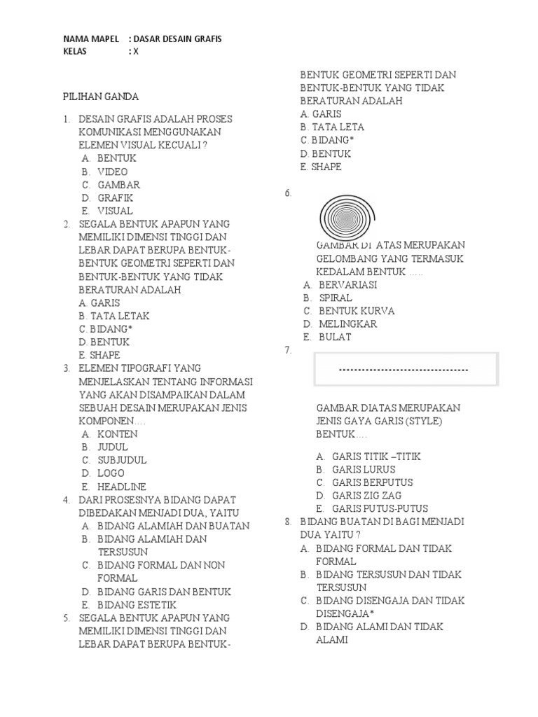 Soal Dasar Desian Grafis | PDF