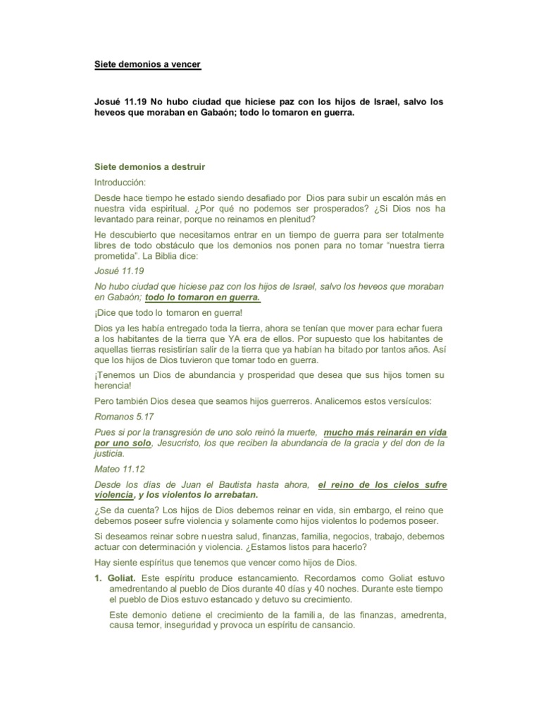 Los 7 Demonios del Infierno | PDF | Diablo | David