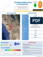 Boletín sísmico nacional con parámetros de terremoto en Tarata