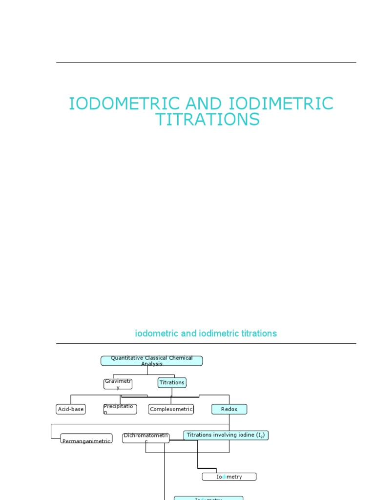 Iodometric and Iodimetric Titrations PDF Chemistry Titration