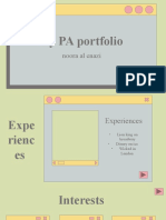 My PA Portfolio: Noora Al Enazi