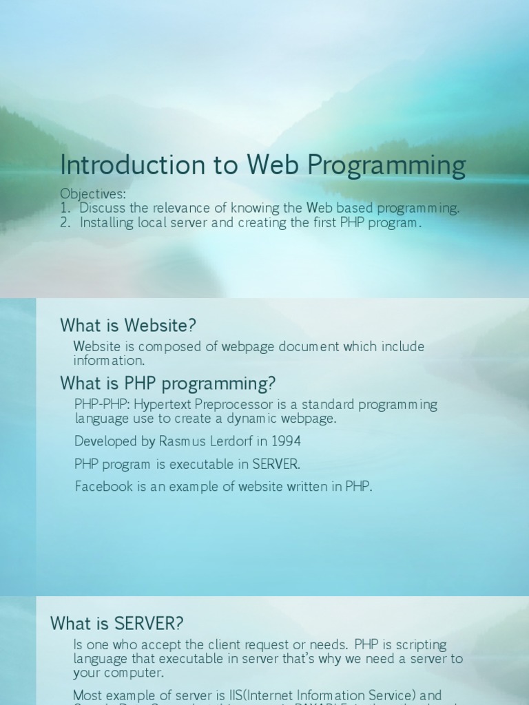 Introduction To Web Programming | PDF