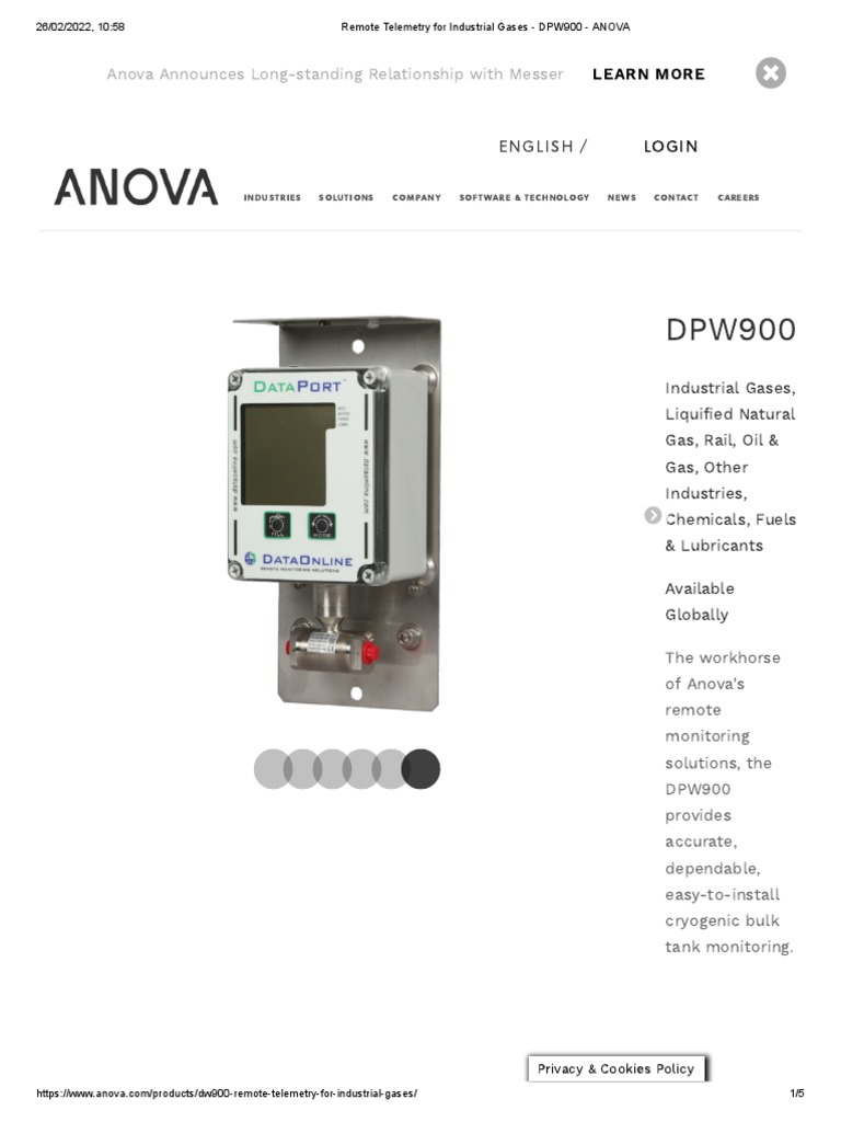 Remote Telemetry For Industrial Gases - DPW900 - ANOVA | PDF ...