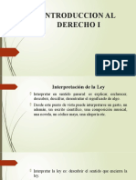 INTRODUCCION AL DERECHO I: INTERPRETACION DE LA LEY