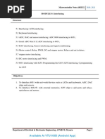 MODULE-5: Interfacing: Microcontroller Notes:18EE52