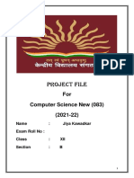 Project FILE: For Computer Science New (083) (2021-22)