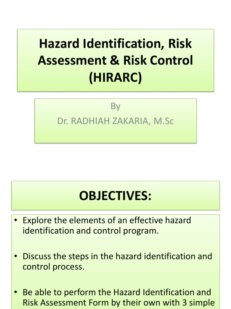 HIRARC: Hazard Identification & Control | PDF | Risk | Personal ...