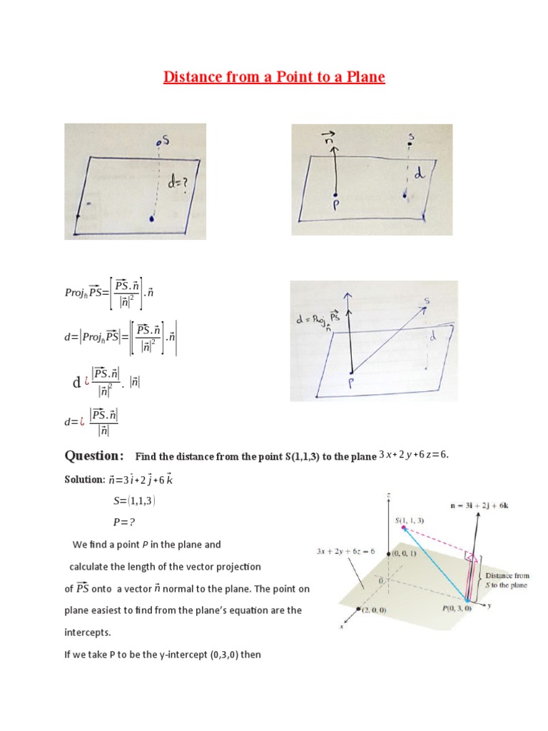 Distance From A Point To A Plane: N N N N N 3 x+2 Y+6 Z 6. N 3 I+2 j+6 ...