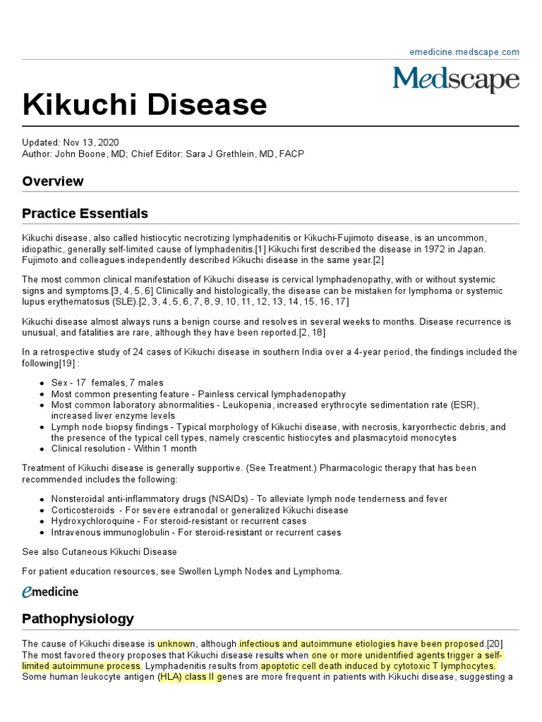 Kikuchi Disease Symptome : Kikuchi-Fujimotos disease – WAEXX