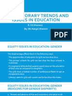 Gender Disparity and Equity Issues in Education