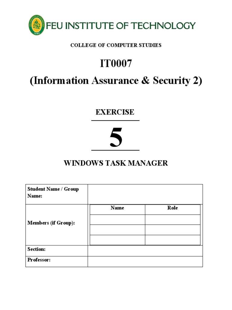 Understanding Windows Task Manager Pdf Process Computing