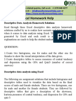 Excel Homework Help: Descriptive Data Analysis Homework Solutions
