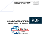 Guia de Operación para El Personal de Ambulancia