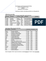 Activity 2 Adding Data To Your Database: RD RD TH ST ND ST ND ST ND RD RD RD ST ST ST ST ST ST