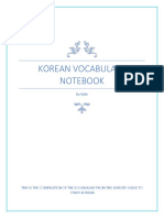 Korean Vocabulary Notebook by Kylie