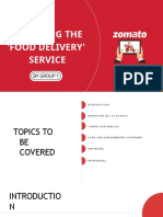 Analysing The 'Food Delivery' Service: by Group 1