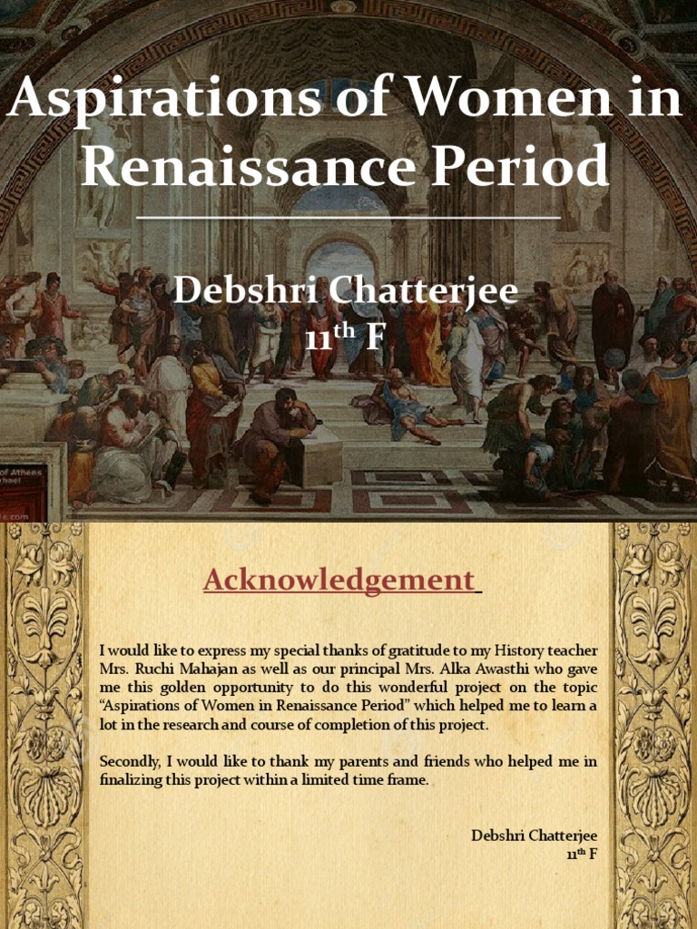 Aspirations of Women in Renaissance Period | PDF