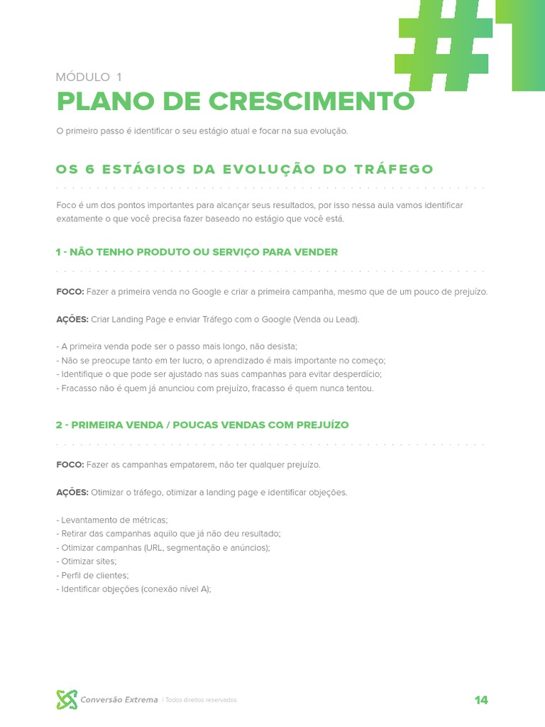 1.2 Modulo+1+-+Plano+de+Crescimento | PDF | Marketing | Marketing digital