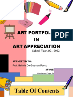 Art Portfolio IN Art Appreciation: School Year 2021-2022