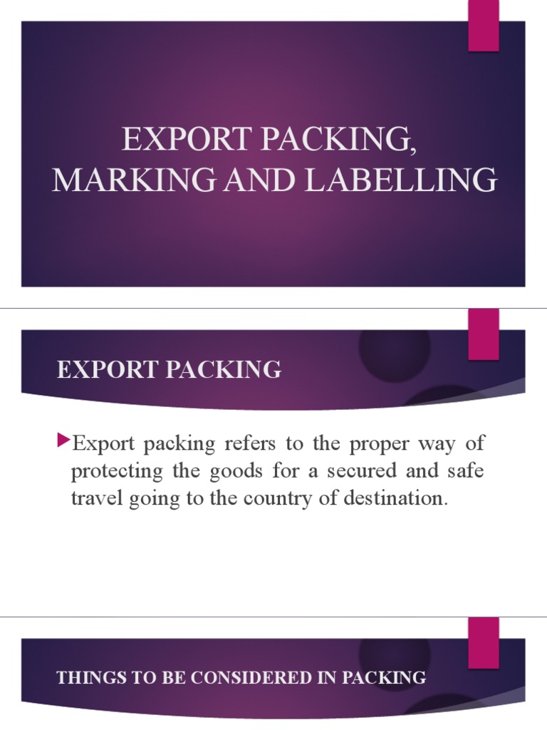 Export Packing and Marking Guidelines | PDF