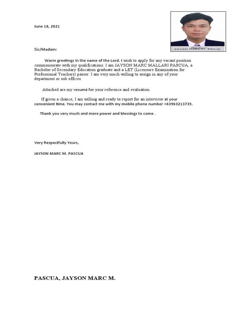 Application for Teaching Position | PDF | Cognition