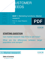 NC - 1. Unit 1 - Marketing Functions. Market Research