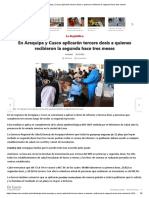 En Arequipa y Cusco aplicarán tercera dosis a quienes recibieron la segunda