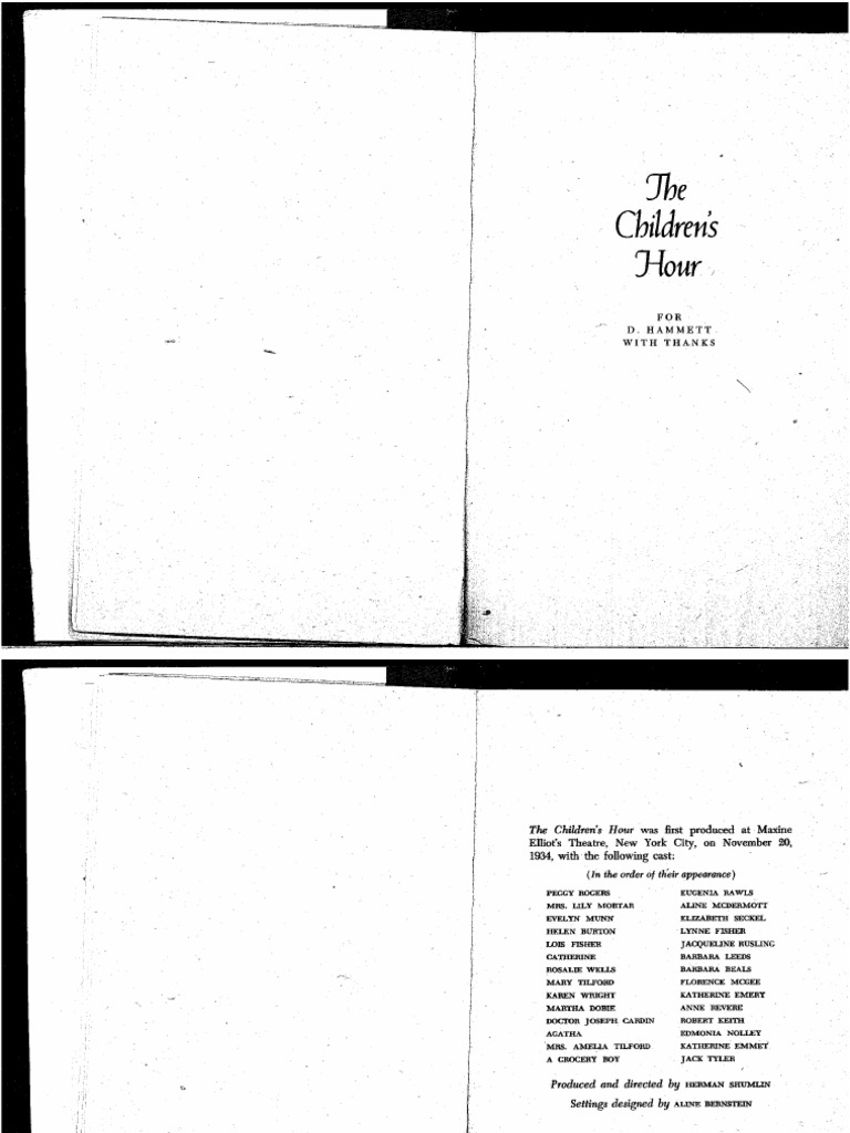 The Children's Hour (Lillian Hellman) PDF PDF