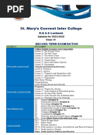 S T. Mary's Convent Inter College: Second Term Examination