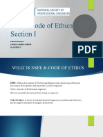 NSPE Code of Ethics Section I: Presented By: Farhan Ahmed Ashish ID:18-38707-3