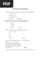 Sets - Proposition - UNIT - 1