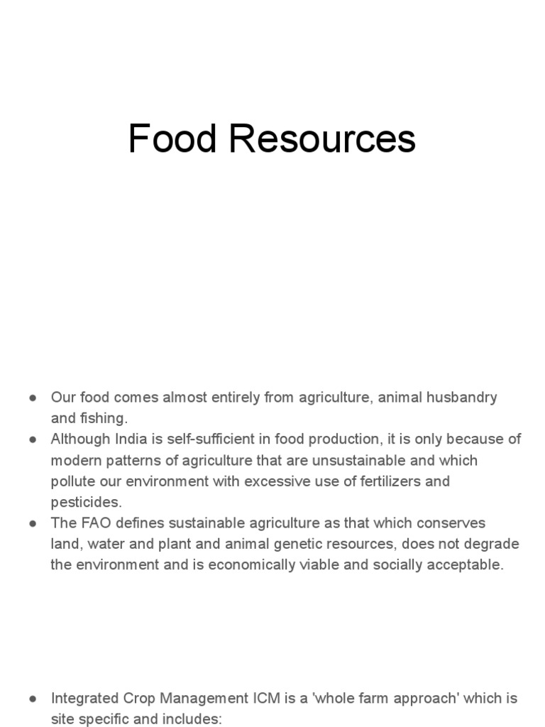 Food Resources PDF Agriculture Biodiversity