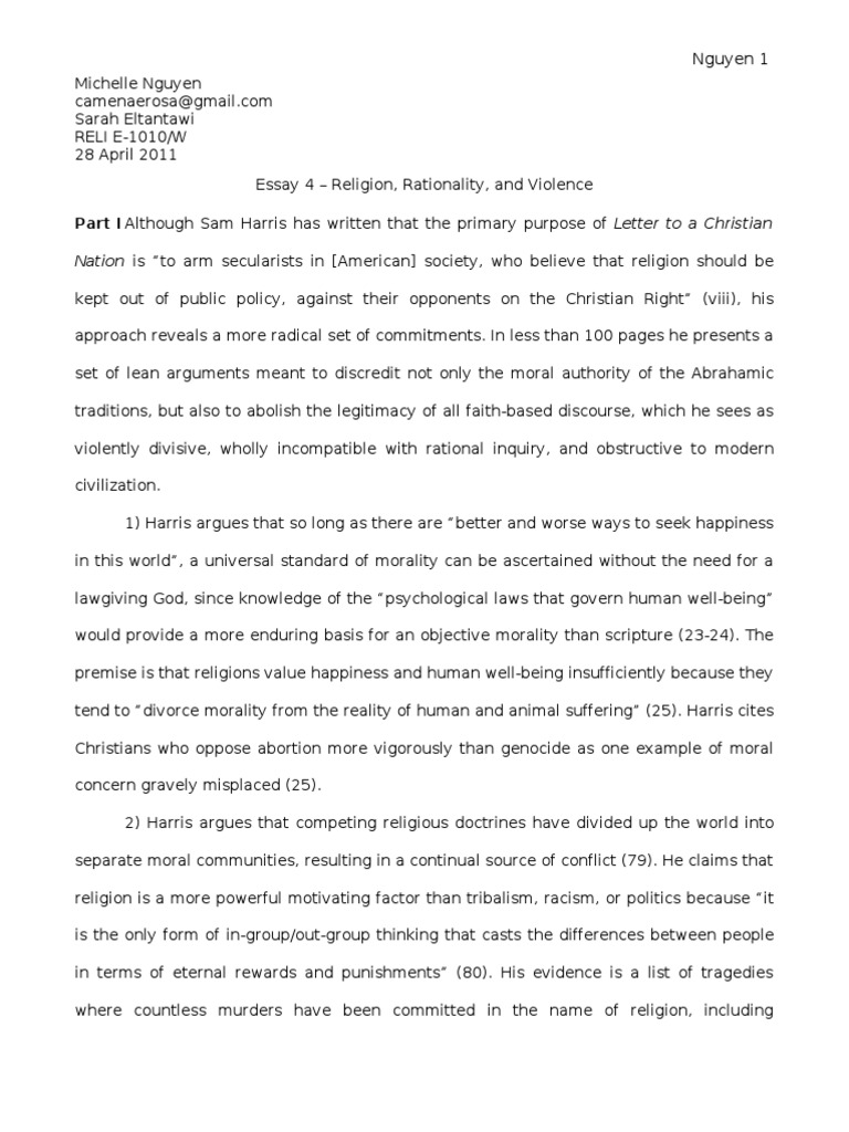 Violence religion essay image