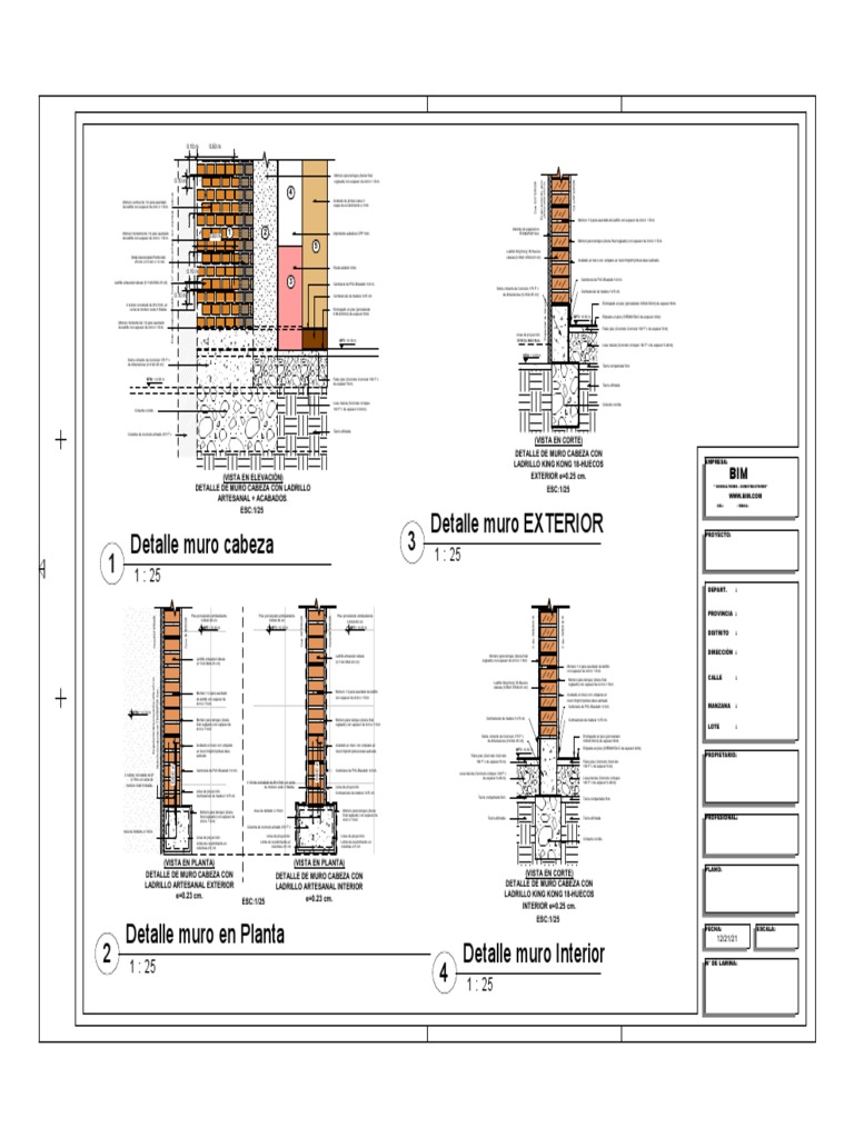 Detalle Constructivo De Muros De Ladrillo PDF Ingenier a 