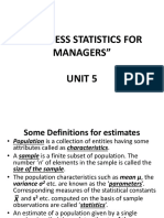 "Business Statistics For Managers" Unit 5