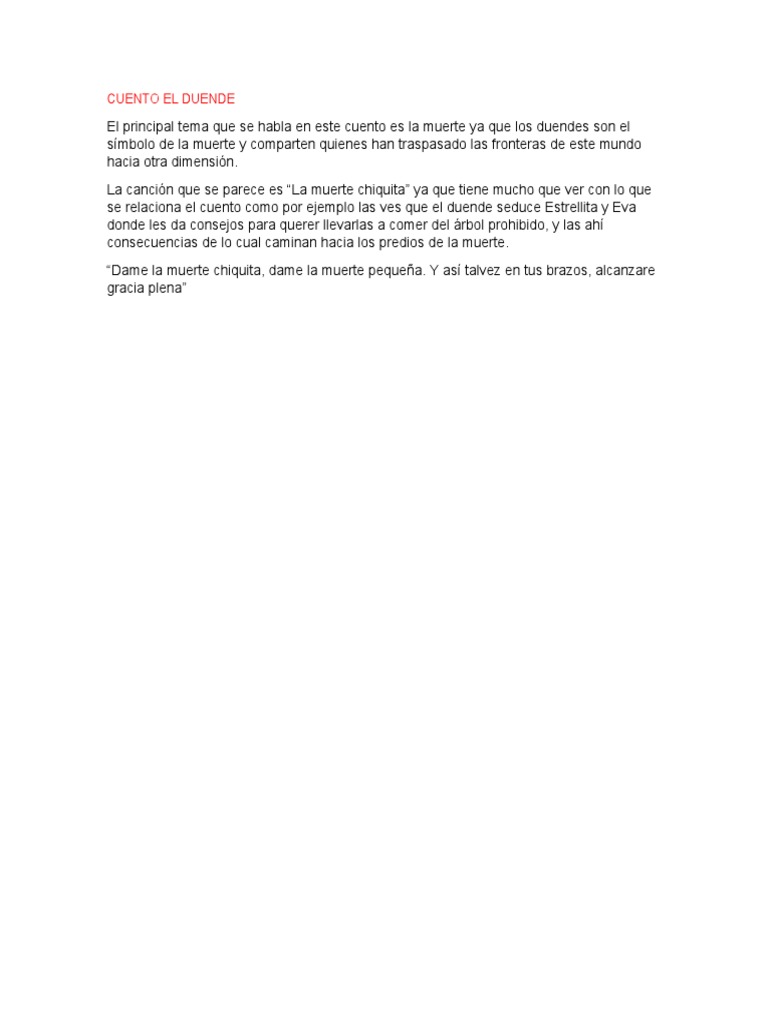 Cuento El Duende | PDF