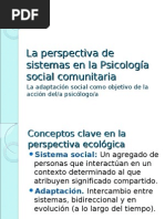 La perspectiva de sistemas en la Psicología social