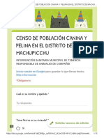 Censo de Población Canina y Felina en El Distrito de Machupicchu