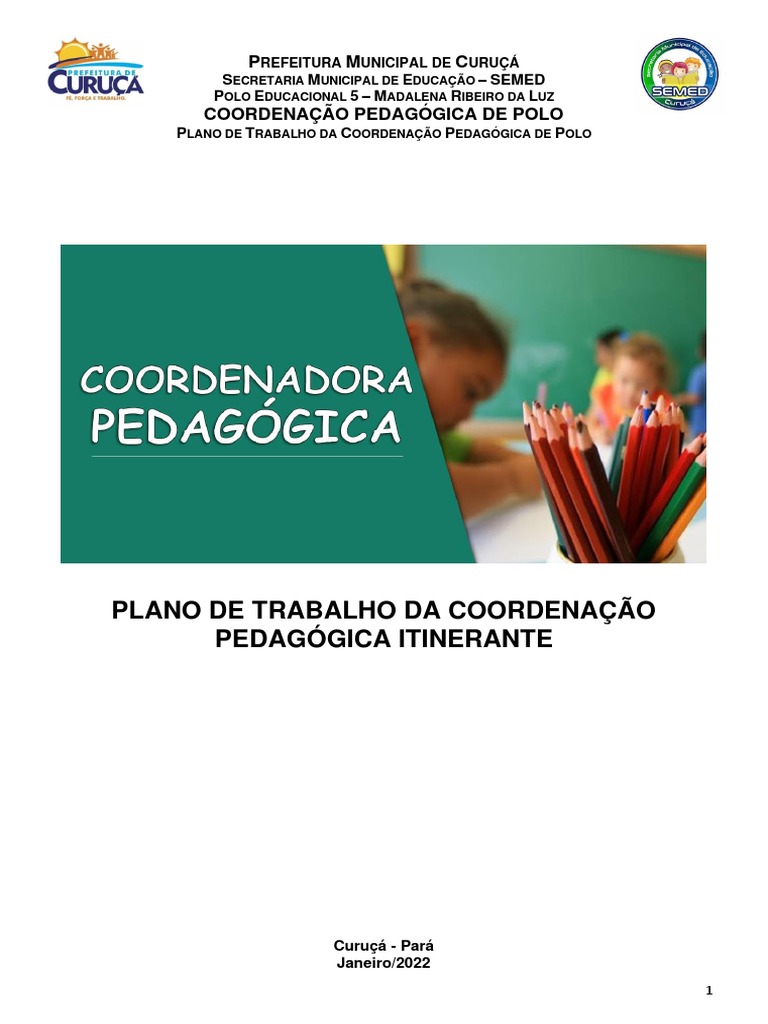 Plano de Trabalho da Coordenação Pedagógica | PDF | Pedagogia ...