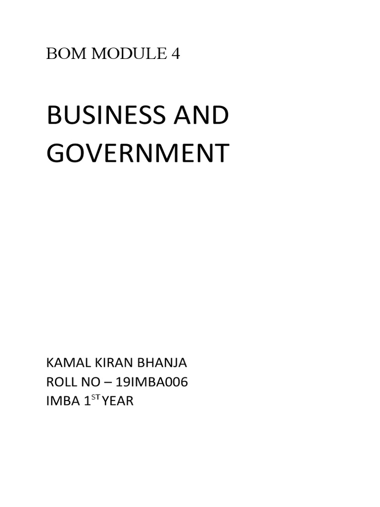 Business and Government: Bom Module 4 | PDF | Average Cost | Employment