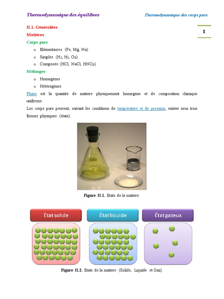 Thermodynamique des corps purs et phases | PDF | Enthalpie de ...
