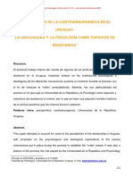 Psicopolítica de La Contrainsurgencia en El Uruguay. La Universidad y La Psicología Como Espacios de Resistencia