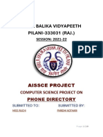 Birla Balika Vidyapeeth PILANI-333031 (RAJ.) : Aissce Project