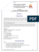 Global Academy of Technology: Module - 4 Turing Machines