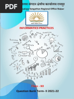 Informatics Practices: Question Bank Term-II 2021-22