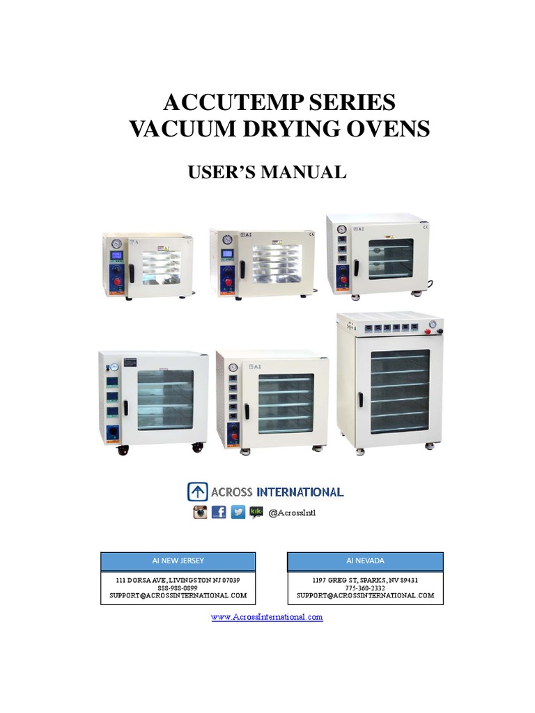 ACROSS ACCUTEMP SERIES VACUUM OVEN MANUAL v2 PDF Vacuum Temperature