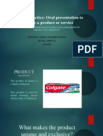 Oral Presentation: Promoting Colgate Toothpaste's Benefits in 38 characters