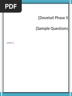 Dovetail PHASE II Sample Part I 