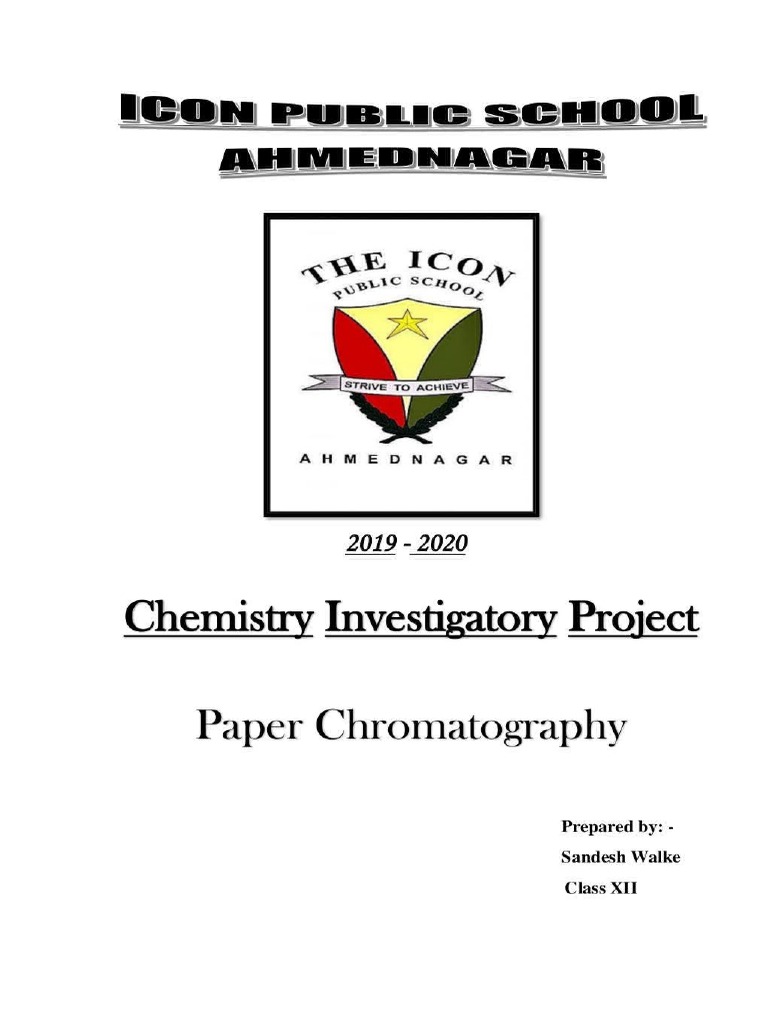 Paper Chromatography Project Class 12 PDF