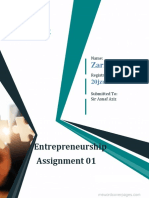 Mechanical Engineering: Entrepreneurship Assignment 01